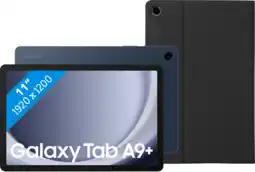 Coolblue Samsung Galaxy Tab A9 Plus 11 inch 6GB/128GB Wifi Blauw + Book Case Zwart aanbieding