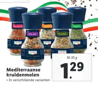 Lidl Mediterraanse kruidenmolen 16-35g aanbieding