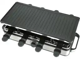 MediaMarkt Bourgini Gourmette/raclette Pure 8p Gourmette Raclette En Grill In Één Zwart aanbieding