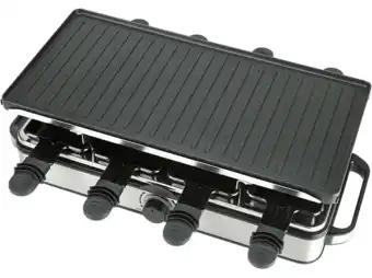 MediaMarkt Bourgini Gourmette/raclette Pure 8p Gourmette Raclette En Grill In Één Zwart aanbieding