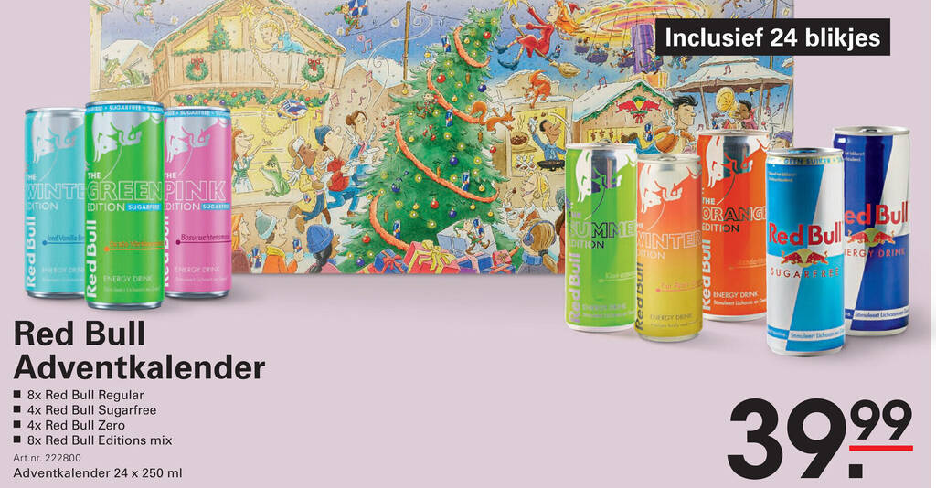 Red Bull Adventkalender 250 ml aanbieding bij Sligro