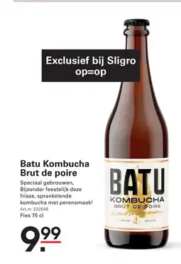 Sligro Batu Kombucha Brut de poire aanbieding