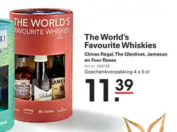 Sligro The World's Favourite Whiskies Chivas Regal, The Glenlivet, Jameson en Four Roses aanbieding