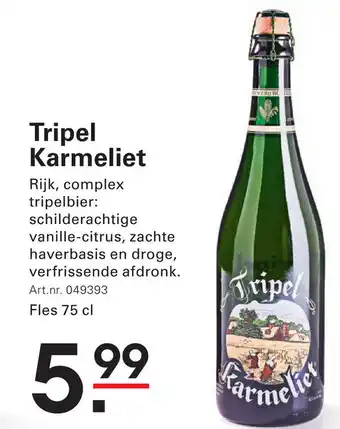 Sligro Tripel Karmeliet aanbieding