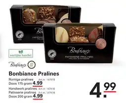 Sligro Bonbiance Pralines Handwerk pralines Art.nr. 147416 Patisserie pralines Art.nr. 147418 Doos 200 gram 4.99 aanbieding