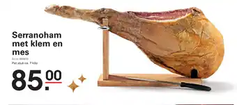 Sligro Serranoham met klem en mes aanbieding