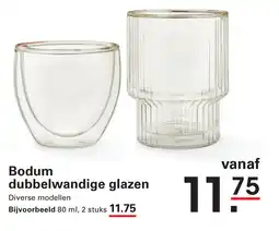 Sligro Bodum dubbelwandige glazen aanbieding