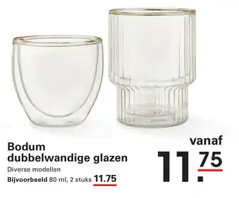 Sligro Bodum dubbelwandige glazen aanbieding