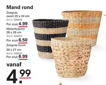 Sligro Mand rond Zeegras bruin aanbieding