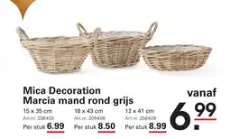 Sligro Mica Decoration Marcia mand rond grijs aanbieding