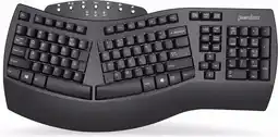 Bol.com Perixx Periboard 612 draadloos ergonomisch toetsenbord (Bluetooth 40 + 24ghz polssteun) - QWERTY/US aanbieding