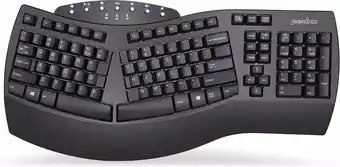 Bol.com Perixx Periboard 612 draadloos ergonomisch toetsenbord (Bluetooth 40 + 24ghz polssteun) - QWERTY/US aanbieding