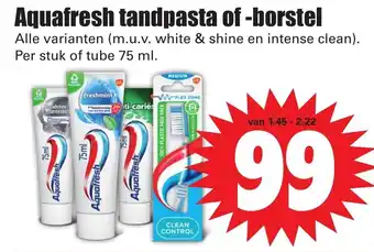 Dirk Aquafresh tandpasta of -borstel aanbieding