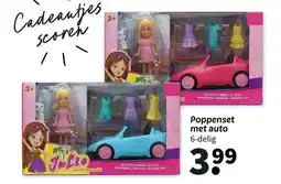 Wibra Poppenset met auto aanbieding