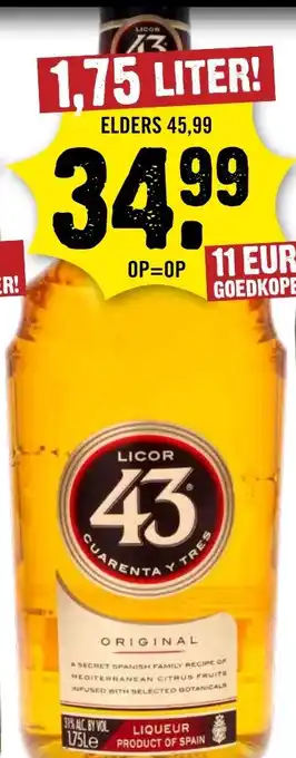 Dirck 3 Licor 43 aanbieding