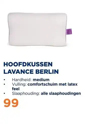 TotaalBED Hoofdkussen Lavance Berlin aanbieding