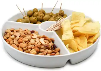 Amazon NERTHUS FIH 333 snackbord, porselein, wit, 19,5 x 19,5 x 3,5 cm,wit aanbieding