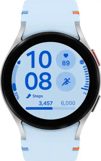 Coolblue Samsung Galaxy Watch FE Zilver/Blauw aanbieding