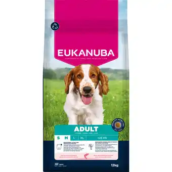 Zooplus 3x12kg Eukanuba Premium Nutrition Adult Small & Medium Breed Zalm Droog Hondenvoer aanbieding