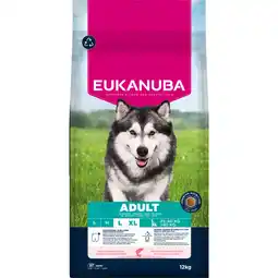 Zooplus 2x12kg Eukanuba Premium Nutrition Adult Large & Giant Breed Zalm Droog Hondenvoer aanbieding