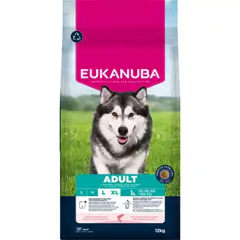 Zooplus 2x12kg Eukanuba Premium Nutrition Adult Large & Giant Breed Zalm Droog Hondenvoer aanbieding
