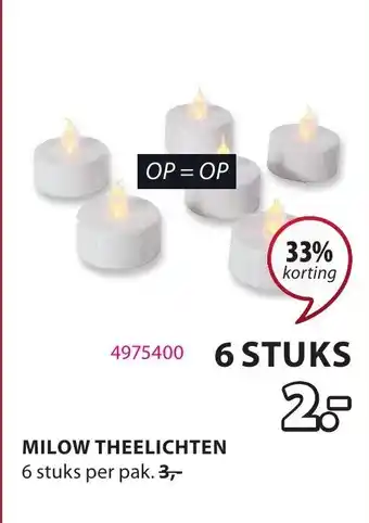 Jysk Milow theelichten aanbieding