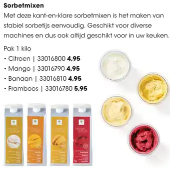 HANOS Sorbetmixen aanbieding