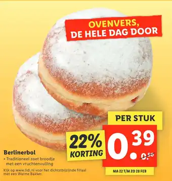 Lidl Berlinerbol aanbieding