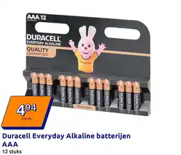 Action Duracell Everyday Alkaline batterijen AAA aanbieding
