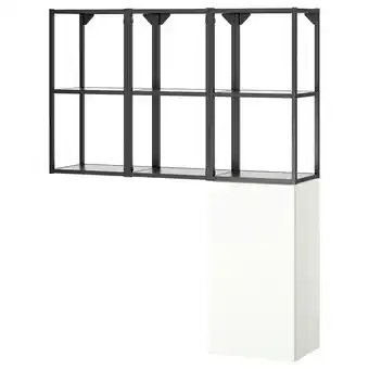 IKEA Enhet witte opberger. Modern design, metalen frame, glazen planken aanbieding
