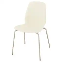 IKEA SkÅlsta Eetkamerstoel, kunststof beige/kokervormig metaal/lichtgrijs-beige aanbieding