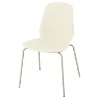 IKEA SkÅlsta Eetkamerstoel, kunststof beige/kokervormig metaal/lichtgrijs-beige aanbieding