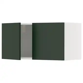 IKEA Een groene metod keukenkast met een witte deur die open staat, waardoor het interieur wordt onthuld aanbieding