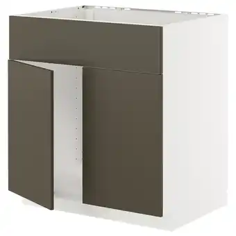 IKEA Moderne keukenkast in bruin en wit, rechthoekige vorm met minimalistisch design aanbieding