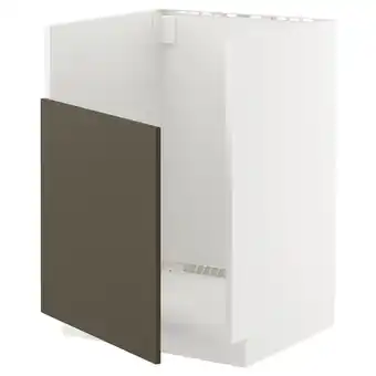 IKEA Een metod keukenkast in wit met een donkerbruine deur, met een klikscharnier en een stevig frame aanbieding