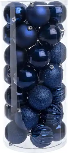 Intratuin Intratuin kerstbal Henson blauw D 7 cm 50 stuks aanbieding