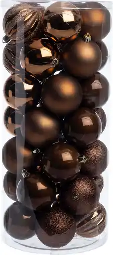 Intratuin Intratuin kerstbal Henson bruin D 7 cm 50 stuks aanbieding
