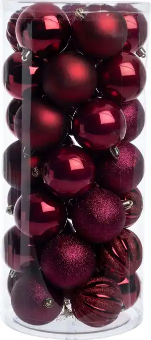 Intratuin Intratuin kerstbal Henson magenta D 7 cm 50 stuks aanbieding