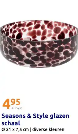 Action Seasons & Style glazen schaal aanbieding