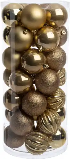 Intratuin Intratuin kerstbal Henson goud D 7 cm 50 stuks aanbieding