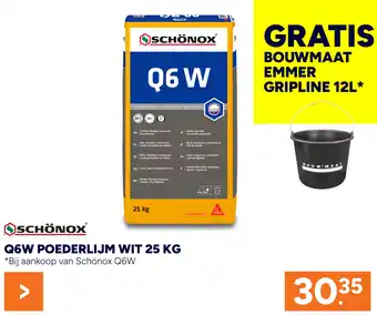 BOUWMAAT Schönox Q6W poederlijm wit aanbieding