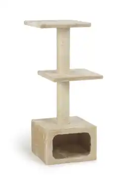 Welkoop BEEZTEES Dora - Krabpalen & Krabplanken - Stof - Beige - 38x38x91 cm aanbieding