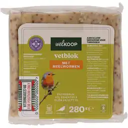 Welkoop Welkoop - Vetblok - Tuinvogelvoer - Meelwormen - 280gram aanbieding