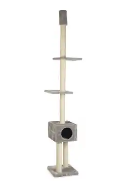 Welkoop Beeztees Longino - Krabmeubel - Pluche - Grijs - 38x38x220-260 cm aanbieding