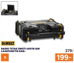 BOUWMAAT Dewalt Radio TSTAK DWST1-81078-QW laadfunctie dab+ aanbieding