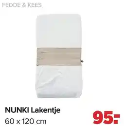 Baby-Dump Fedde & kees NUNKI Lakentje aanbieding