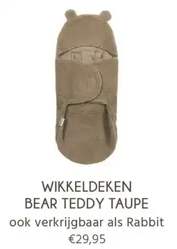 Baby-Dump Wikkeldeken bear teddy taupe aanbieding