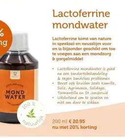 De Rode Pilaren Lactoferrine mondwater aanbieding