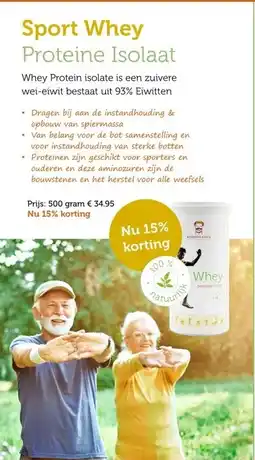 De Rode Pilaren Sport Whey Proteine Isolaat aanbieding