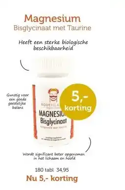 De Rode Pilaren Magnesium Bisglycinaat met Taurine aanbieding